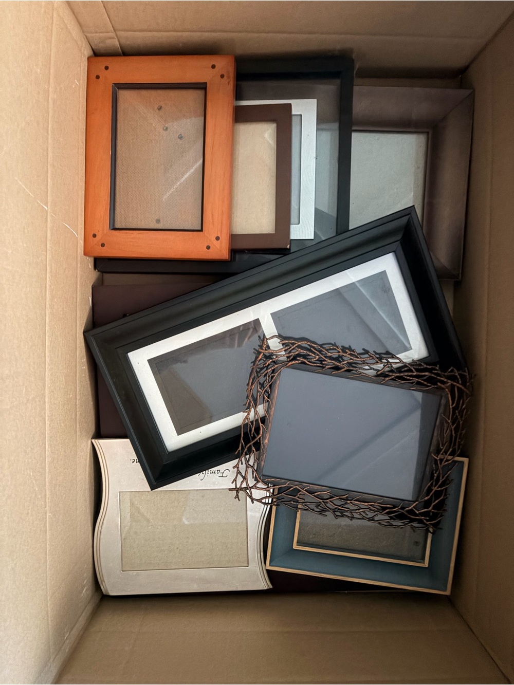 Assorted Picture Frame Set - Black, Brown, Tan & Cream